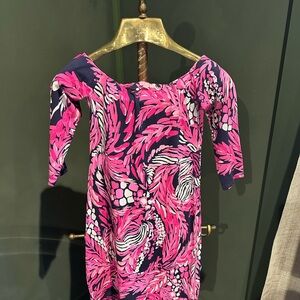 Lilly Pulitzer Pink and Navy Patterned Dress